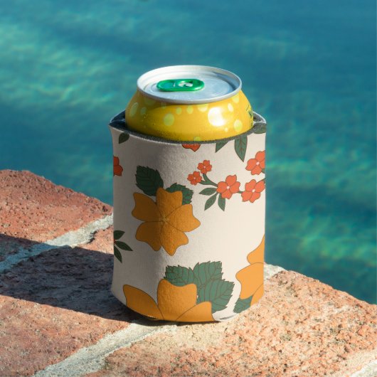 Orangefarbene Blume, Blumenmuster, Muster von Blum Dosenkühler (In Situ Pool)