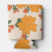 Orangefarbene Blume, Blumenmuster, Muster von Blum Dosenkühler (Rückseite)