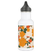 Orangefarbene Blume, Blumenmuster, Muster von Blum Edelstahlflasche (Links)