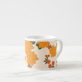 Orangefarbene Blume, Blumenmuster, Muster von Blum Espressotasse (Vorderseite Rechts)