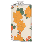 Orangefarbene Blume, Blumenmuster, Muster von Blum Flachmann (Links)