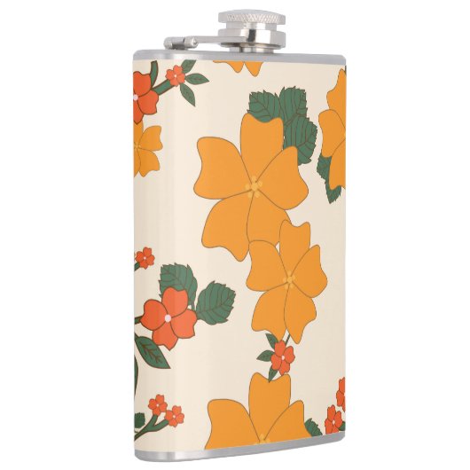 Orangefarbene Blume, Blumenmuster, Muster von Blum Flachmann (Rechts)