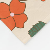 Orangefarbene Blume, Blumenmuster, Muster von Blum Fleecedecke (Ecke)