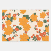 Orangefarbene Blume, Blumenmuster, Muster von Blum Geschenkpapier Set (Vorderseite 3)