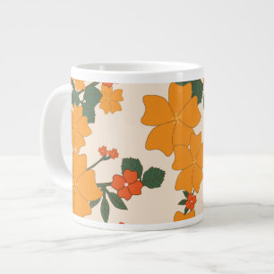 Orangefarbene Blume, Blumenmuster, Muster von Blum Jumbo-Tasse