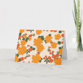Orangefarbene Blume, Blumenmuster, Muster von Blum Karte (Vorderseite)