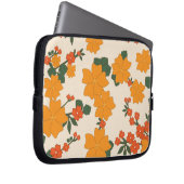 Orangefarbene Blume, Blumenmuster, Muster von Blum Laptopschutzhülle (Vorne Rechts)