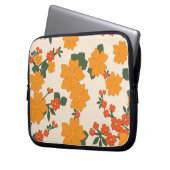 Orangefarbene Blume, Blumenmuster, Muster von Blum Laptopschutzhülle (Vorderseite Links)
