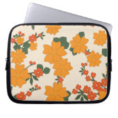 Orangefarbene Blume, Blumenmuster, Muster von Blum Laptopschutzhülle (Vorderseite)
