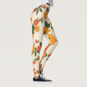 Orangefarbene Blume, Blumenmuster, Muster von Blum Leggings (Rechts)