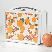Orangefarbene Blume, Blumenmuster, Muster von Blum Metall Brotdose (Beispiel)