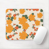 Orangefarbene Blume, Blumenmuster, Muster von Blum Mousepad (Mit Mouse)