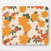 Orangefarbene Blume, Blumenmuster, Muster von Blum Mousepad (Vorne)