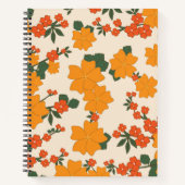 Orangefarbene Blume, Blumenmuster, Muster von Blum Notizblock (Vorderseite)