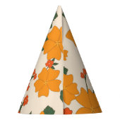 Orangefarbene Blume, Blumenmuster, Muster von Blum Partyhütchen (Rückseite)