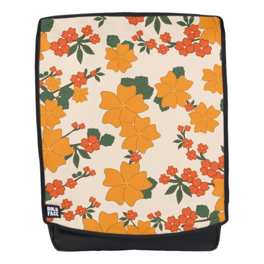 Orangefarbene Blume, Blumenmuster, Muster von Blum Rucksack (Vorderseite)