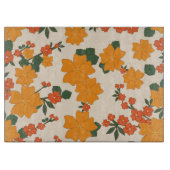 Orangefarbene Blume, Blumenmuster, Muster von Blum Schneidebrett (Vorderseite)