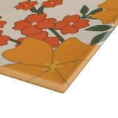 Orangefarbene Blume, Blumenmuster, Muster von Blum Schneidebrett (Ecke)