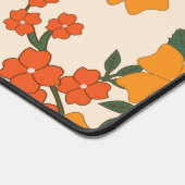 Orangefarbene Blume, Blumenmuster, Muster von Blum Schreibtischunterlage (Ecke)