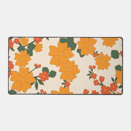 Orangefarbene Blume, Blumenmuster, Muster von Blum Schreibtischunterlage (Vorderseite)