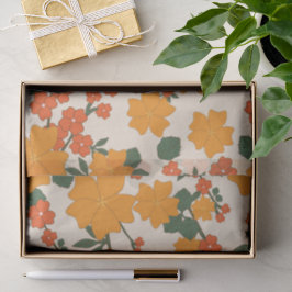 Orangefarbene Blume, Blumenmuster, Muster von Blum Seidenpapier
