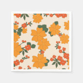 Orangefarbene Blume, Blumenmuster, Muster von Blum Serviette (Vorderseite)