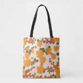 Orangefarbene Blume, Blumenmuster, Muster von Blum Tasche (Vorderseite)