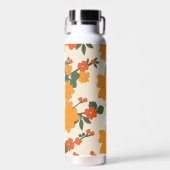 Orangefarbene Blume, Blumenmuster, Muster von Blum Trinkflasche (Vorne)