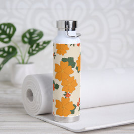 Orangefarbene Blume, Blumenmuster, Muster von Blum Trinkflasche
