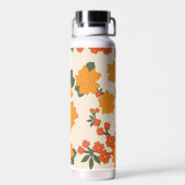 Orangefarbene Blume, Blumenmuster, Muster von Blum Trinkflasche (Rückseite)