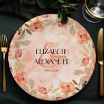 Orangefarbene Blume Brautparty Pappteller<br><div class="desc">Schöne orangefarbene Blume und elegante Blätter unterstreichen diese Teller - perfekt für Brautpartys,  Hochzeiten,  Geburtstagsfeiern und vieles mehr. PASSENDE Artikel in unserer Sammlung.</div>