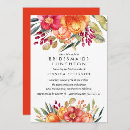 Orangefarbene Blume Bridesmaids Luncheon Hochzeit Einladung