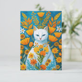 Orangefarbene Blume Dankeskarte (Stehend Vorderseite)