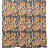 orangefarbene Blume Duschvorhang (Vorderseite)