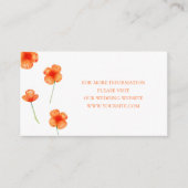 Orangefarbene Blume. Einfache Hochzeitsdetails Begleitkarte (Vorderseite)