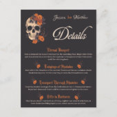 Orangefarbene Blume Elegante gotische QR-Code-Date Begleitkarte (Vorderseite)