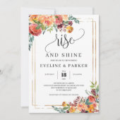 Orangefarbene Blume erheben sich und glänzen Einladung (Vorderseite)