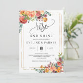 Orangefarbene Blume erheben sich und glänzen Einladung (Stehend Vorderseite)