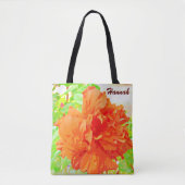 Orangefarbene Blume Federbeinbeutel Tasche (Vorderseite)