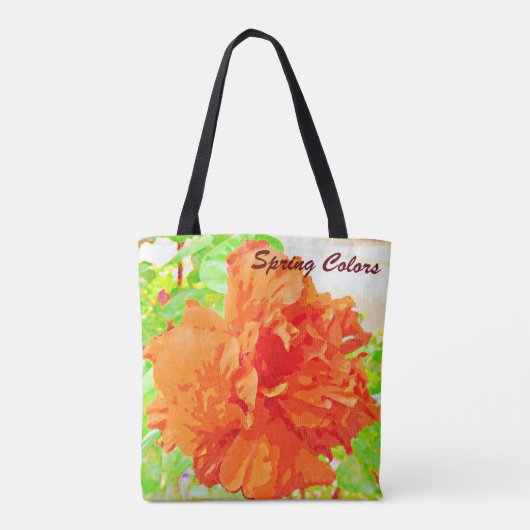 Orangefarbene Blume Federbeinbeutel Tasche (Rückseite)
