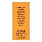 Orangefarbene Blume für Burlap Textur Artwork Werbekarte (Hinten)