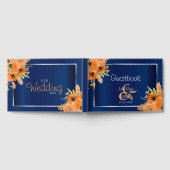 Orangefarbene Blume für Navy Blue Gästebuch (Voll)