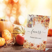 Orangefarbene Blume Gastgeschenk Sockelschild