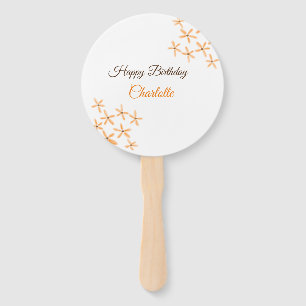 Orangefarbene Blume Geburtstag Geburtstag hinzufüg Fächer