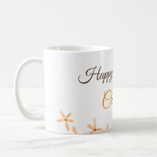 Orangefarbene Blume Geburtstag Geburtstag hinzufüg Kaffeetasse