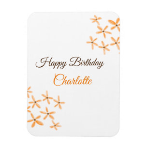 Orangefarbene Blume Geburtstag Geburtstag hinzufüg Magnet