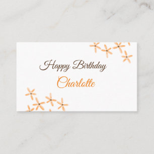 Orangefarbene Blume Geburtstag Geburtstag hinzufüg Visitenkarte