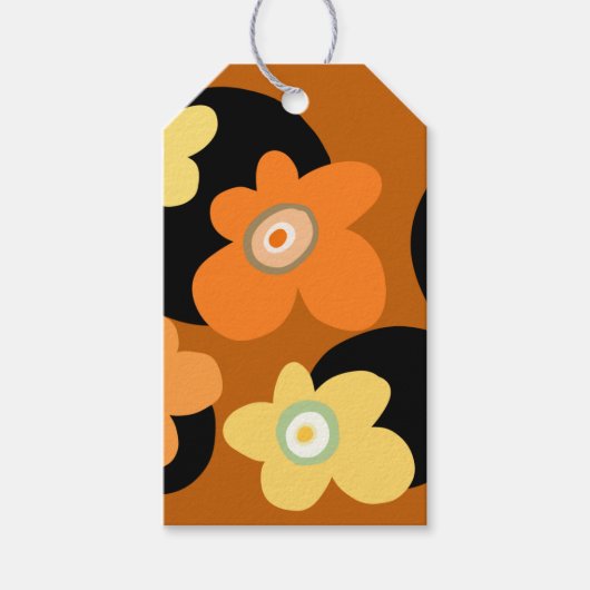 orangefarbene Blume Geschenkanhänger (Vorderseite)