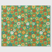 Orangefarbene Blume Geschenkpapier (Flach)