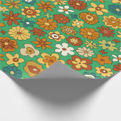 Orangefarbene Blume Geschenkpapier (Ecke)